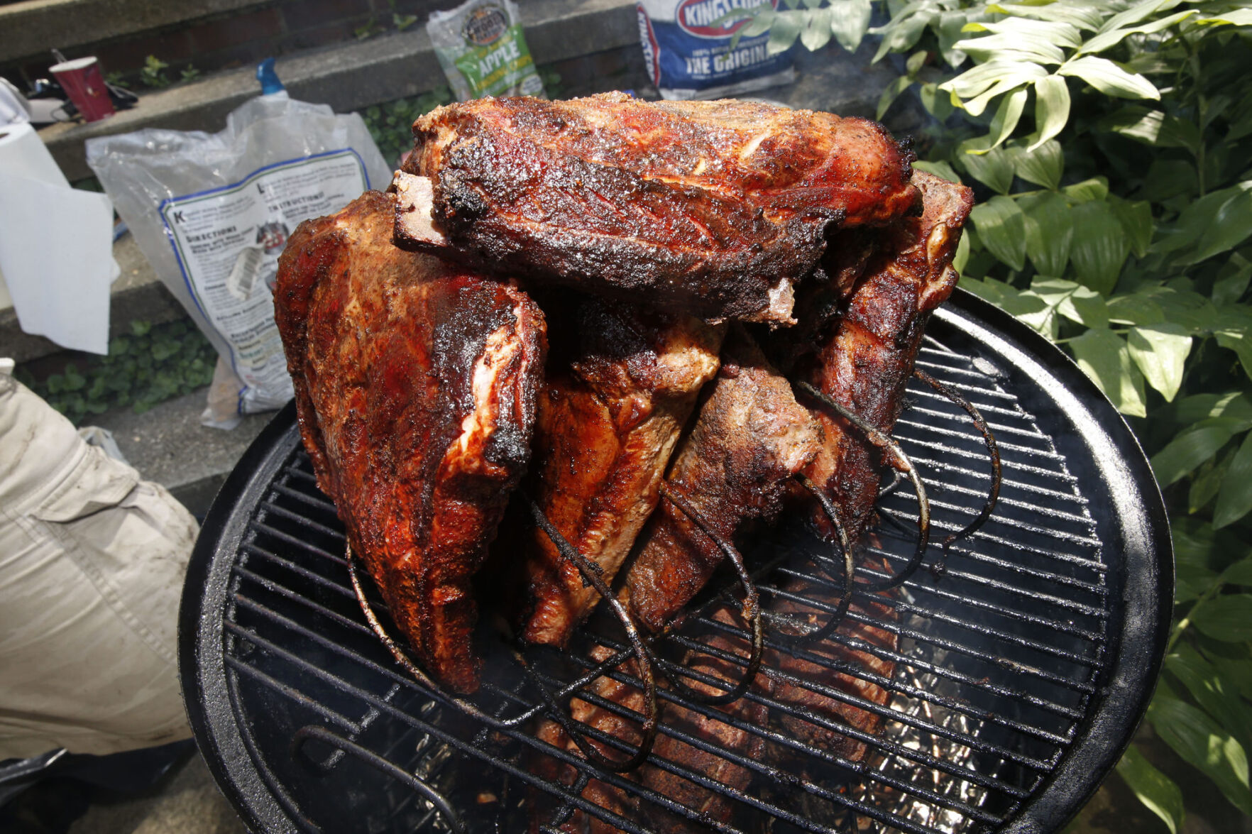 Racks let Andrew's ribs cook better
